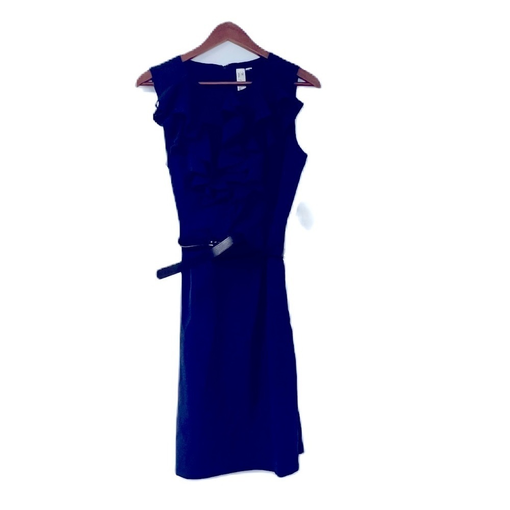 NWT Emma & Michele blue Midi belted Dress size 2 occasion, wedding